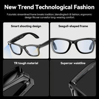 AI Smart Video Glasses with Camera and Photo Capabilities, featuring an 8MP camera, 1080P HD video recording, 4K resolution,
